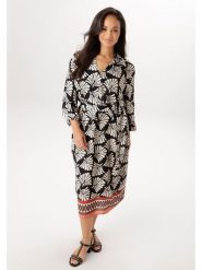 Aniston Sukienka w kolorze czarno-kremowym rozmiar: 50. Czarne sukienki damskie Aniston, na co dzień, bez wzorów, z tkaniny, bez kołnierzyka, bez ramiączek, midi, proste. Za 252.99 zł.