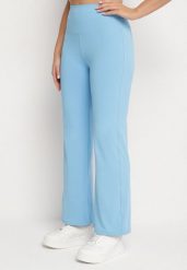 Niebieskie Legginsy Dzwony z Wysokim Stanem i Szeroką Gumką w Talii Idoreia. Niebieskie legginsy damskie Born2be, m, bez wzorów, z jeansu. Za 49.99 zł.