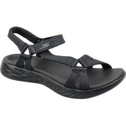 Sandały SKECHERS ON THE GO 600 BRILLIANCY Czarny. Czarne obuwie trekkingowe damskie Skechers, bez wzorów, z materiału, bez obcasa. Za 189.99 zł.