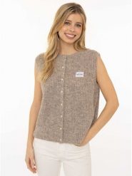 Zwillingsherz Kardigan w kolorze szarobrązowym rozmiar: L/XL. Brązowe kardigany damskie Zwillingsherz, l, bez wzorów, z wełny. Za 159.59 zł.