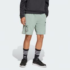 Szorty Treningowe Adidas Minecraft. Zielone szorty damskie Adidas, bez wzorów, sportowe. Za 129.00 zł.