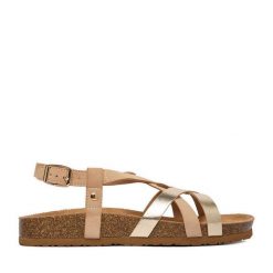 Sandały JENNY. Brązowe sandały damskie Jenny, bez wzorów, bez obcasa, na płaskiej podeszwie. Za 99.99 zł.