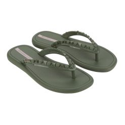 Japonki damskie Ipanema Meu Sol Thon. Zielone klapki damskie Ipanema, bez wzorów, z materiału, bez obcasa. Za 57.99 zł.