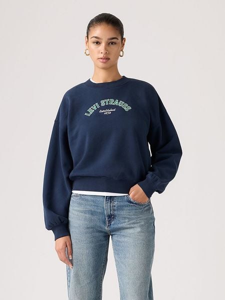 Levi's Bluza w kolorze granatowym rozmiar: L. Niebieskie bluzy bez kaptura damskie Levi's, l, z bawełny. Za 160.70 zł.
