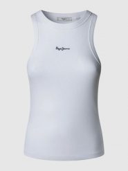 Pepe Jeans Top "Marian" w kolorze białym rozmiar: S. Białe topy damskie Pepe Jeans, s, bez wzorów, z jeansu, bez kołnierzyka. Za 69.99 zł.