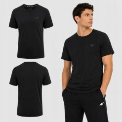 T-SHIRT MĘSKI 4F KOSZULKA BAWEŁNIANA SPORTOWA SLIM. Czarne t-shirty sportowe męskie 4f, m, z bawełny, bez ramiączek. Za 49.99 zł.