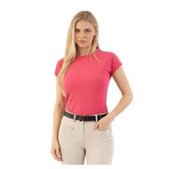 Damska koszulka do jazdy konnej ANKY ATC261301. Czerwone bluzki damskie ANKY, bez wzorów, sportowe, bez kołnierzyka, bez ramiączek. Za 283.50 zł.