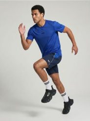 Szorty sportowe SNSY PERFORMANCE - granatowy. Niebieskie szorty męskie Sinsay, l. Za 39.99 zł.