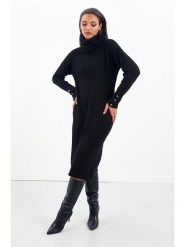 Milan Kiss Sukienka w kolorze czarnym rozmiar: XL. Czarne sukienki damskie Milan Kiss, na co dzień, xl, bez wzorów, bez kołnierzyka, bez ramiączek, midi, proste. Za 127.05 zł.