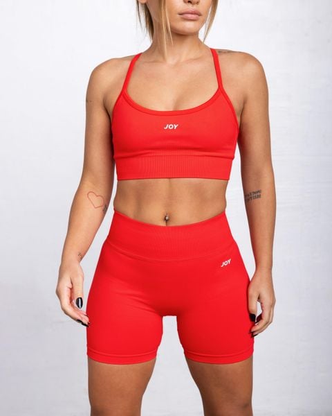 Szorty Sculpt Scrunch - Czerwony. Czerwone spodenki sportowe damskie JOY STUDIO, l, z materiału, na fitness i siłownię. Za 168.00 zł.