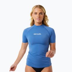 Koszulka do pływania damska Rip Curl Classic Surf UPF Rashguard. Niebieskie t-shirty damskie Rip Curl, l, bez wzorów, bez kołnierzyka. Za 132.80 zł.