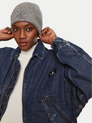 Calvin Klein Czapka Thick Embroidery K60K612321 Szary. Szare czapki zimowe damskie CALVIN KLEIN, z materiału. Za 199.99 zł.