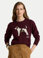 LAUREN RALPH LAUREN Sweter 200B27844001 Bordowy Relaxed Fit. Czerwone swetry klasyczne damskie Lauren Ralph Lauren, l, bez kołnierzyka. Za 1,199.00 zł.