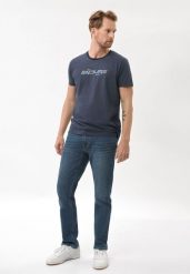T-shirt w sportowym stylu T-ENDE. Niebieskie t-shirty męskie Volcano, na zimę, m, bez wzorów, z bawełny, bez kołnierzyka. Za 69.99 zł.