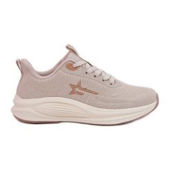 Buty Sportowe Sneakersy Damskie Big Star RR274A145 HI-POLY System Beżowe beżowy. Brązowe buty sportowe na co dzień damskie bez wzorów, z materiału. Za 302.68 zł.