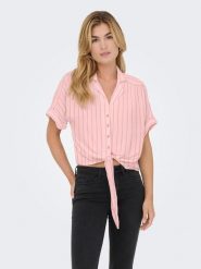 ONLY Bluzka w kolorze jasnoróżowym rozmiar: XL. Różowe bluzki damskie Only, xl, bez wzorów, z wiskozy, bez kołnierzyka, bez ramiączek. Za 78.66 zł.