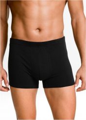 Bokserki o dopasowanym kroju z bawełną (3 pary). Czarne bokserki męskie bonprix, bez wzorów, z bawełny. Za 59.99 zł.