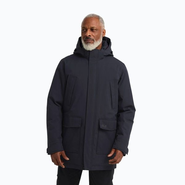 Kurtka przeciwdeszczowa męska Jack Wolfskin Canyon Shield Parka. Niebieskie kurtki męskie Jack Wolfskin, m, bez wzorów, bez kaptura. Za 999.99 zł.