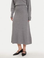 Max Mara Leisure Spódnica midi Agile 2426306028 Szary Regular Fit. Szare spódniczki damskie Max Mara Leisure, l, bez wzorów, z wełny, midi. Za 699.99 zł.