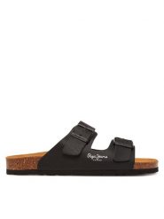 Pepe Jeans Klapki PLS90638 Czarny. Czarne klapki damskie Pepe Jeans, bez wzorów, z jeansu, bez obcasa. Za 219.99 zł.