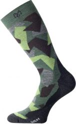 Skarpety merino WOM. Niebieskie skarpetki damskie LASTING, bez wzorów, z elastanu. Za 67.00 zł.