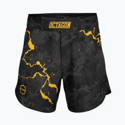 Spodenki treningowe męskie Octagon Marble Camo MMA. Czarne szorty męskie OCTAGON, bez kołnierzyka. Za 149.99 zł.