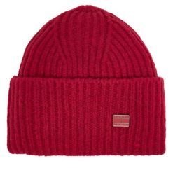 Czapka Tommy Hilfiger. Czerwone czapki zimowe damskie Tommy Hilfiger. Za 199.99 zł.