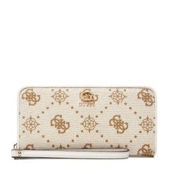 Portfel Guess. Brązowe portfele damskie Guess, z aplikacjami. Za 209.99 zł.