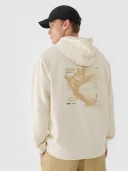 4F Bluza dresowa nierozpinana z kapturem męska - beżowa M. Brązowe bluzy z kapturem męskie 4f, m, z bawełny. W wyprzedaży za 59.99 zł.