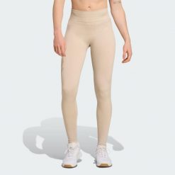 Legginsy Workout Essentials Full-Length Knit. Brązowe legginsy damskie Adidas, l, bez wzorów. W wyprzedaży za 129.35 zł.