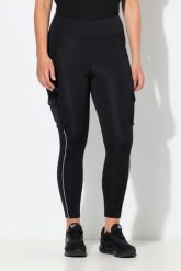 Damskie Legginsy sportowe kieszenie cargo materiał Powerstretch. Czarne legginsy damskie Ulla Popken, plus size, bez wzorów, z dresówki. Za 279.99 zł.
