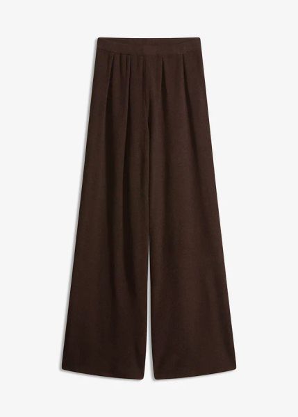 Spodnie z cienkiej dzianiny. Szare spodnie materiałowe damskie bonprix, bez wzorów, z dzianiny. Za 129.99 zł.