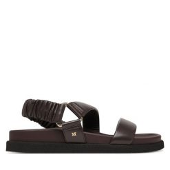 Sandały Max Mara. Brązowe sandały damskie Max Mara, bez wzorów, bez obcasa, na płaskiej podeszwie. Za 2,429.00 zł.