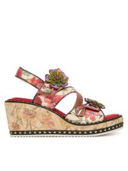 Laura Vita Sandały Ballon 09 Kolorowy. Sandały damskie Laura Vita, bez wzorów, ze skóry, bez obcasa, na koturnie. Za 429.99 zł.