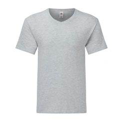 Koszulka Unisex Dla Dorosłych Iconic 150 Heather V Neck. Szare bluzki damskie Fruit of the Loom, s, bez wzorów, sportowe, bez kołnierzyka, bez ramiączek. Za 45.99 zł.