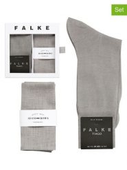 Falke 2-częściowy zestaw w kolorze szarym: skarpety i poszetka rozmiar: 43/44. Szare skarpetki męskie Falke, bez wzorów. Za 130.99 zł.