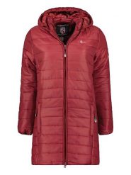 Geographical Norway Płaszcz pikowany "Atika" w kolorze bordowym rozmiar: XL. Czerwone płaszcze damskie Geographical Norway, xl, z aplikacjami. Za 175.67 zł.