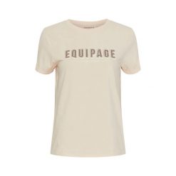 Koszulka damska Equipage Kylie. Brązowe t-shirty damskie EQUIPAGE, bez wzorów, bez kołnierzyka. Za 215.50 zł.
