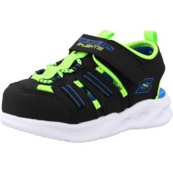 Sandały SKECHERS 407033N Czarny. Czarne sandały męskie Skechers, z materiału, bez zapięcia. Za 170.99 zł.