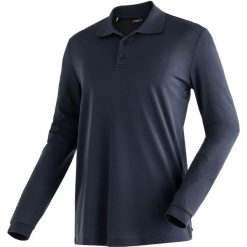 Koszulka polo z długim rękawem Maier Sports Ulrich. Niebieskie koszulki polo męskie Maier Sports, l, bez wzorów, z materiału, bez ramiączek. Za 271.00 zł.