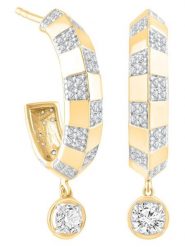 Diamonds lab grown Złote kolczyki-półkreole z diamentami rozmiar: onesize. Żółte kolczyki damskie Diamonds lab grown, z diamentem, złote. Za 5,828.99 zł.