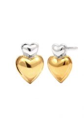 Elli Kolczyk Damskie Serce 925 Sterling Silver Bicolor Kolczyki 1 ct. Szare kolczyki damskie Elli, srebrne. Za 168.99 zł.