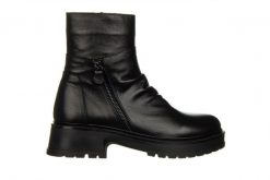 Botki Bayla-161 177 4009 Black 161620, Czarny, Skóra naturalna - 41. Czarne botki damskie Bayla, na zimę, z gumy, eleganckie, z okrągłym noskiem, za kostkę, bez obcasa, bez zapięcia. W wyprzedaży za 242.10 zł.