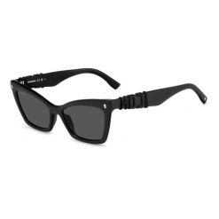 Okulary przeciwsłoneczne DSQUARED2 ICON 0026/S 003 dla kobiet, rozmiar 55 mm. Czarne okulary przeciwsłoneczne damskie Dsquared, motyl. W wyprzedaży za 772.75 zł.