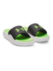 Under Armour Klapki "Ignite Pro 8 Fix" w kolorze czarno-biało-zielonym rozmiar: 44. Białe klapki i japonki męskie Under Armour. Za 120.79 zł.