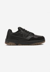 Czarne Sznurowane Buty Sportowe z Ozdobną Naszywką Meraline. Czarne buty sportowe na co dzień męskie Born2be, z jeansu, bez zapięcia. Za 139.99 zł.