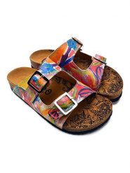 Calceo Klapki ze wzorem rozmiar: 42. Klapki damskie Calceo, bez wzorów, z materiału, bez obcasa. Za 130.99 zł.