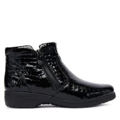 Botki Caprice. Czarne botki damskie Caprice, bez obcasa, na płaskiej podeszwie, bez zapięcia. Za 339.99 zł.