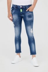 PHILIPP PLEIN Niebieskie męskie jeansy. Niebieskie jeansy męskie Philipp Plein. W wyprzedaży za 1,499.99 zł.
