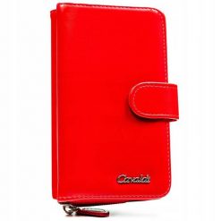 Portfel damski 4U Cavaldi N118-APU-BL czerwony. Czerwone portfele damskie 4U Cavaldi, bez wzorów, ze skóry ekologicznej. Za 31.99 zł.